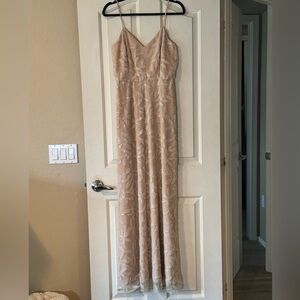 Wayf Beige Spaghetti Strap Maxi Dress